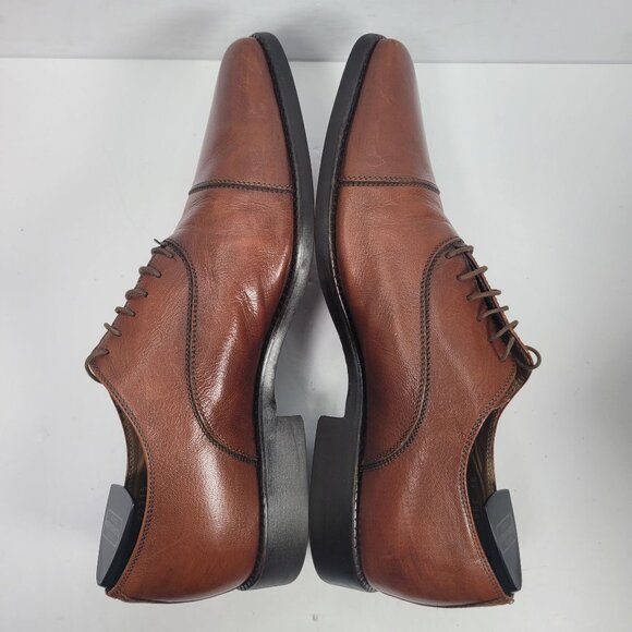 Michael Toschi Men's Brown Leather Oxford Dress Shoes US Size 9.5 - Picture 6 of 8